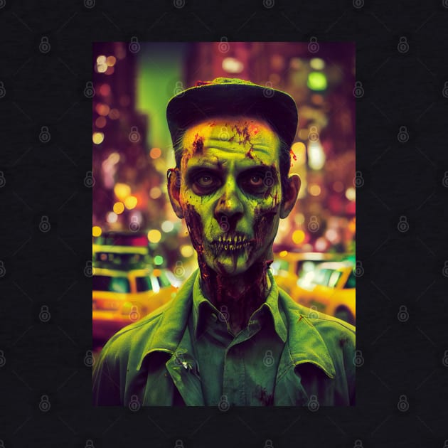 Zombie Taxi Driver Portrait by Nysa Design